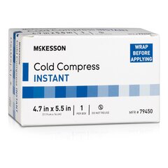 McKesson Instant Cold Pack MooreBrand General Purpose 4-7/10 X 5-1/2 Inch Plastic / Ammonium Nitrate / Water Disposable, 10/PK