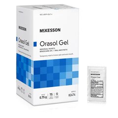 McKesson Oral Pain Relief 20% Strength Benzocaine Oral Gel 0.75 Gram, 900/CS