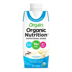 Orgain Oral Protein Supplement Organic Nutrition Vegan Vanilla Bean Flavor, 11 oz., Carton, Ready to Use, 4/PK, 3PK/CS