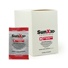 Coretex Sunscreen with Dispenser Box SunX 30+ SPF 30 Lotion Individual Packet, 200/CS