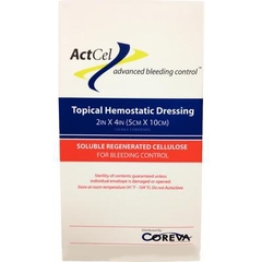 Coreva Health Science Hemostatic Dressing ActCel 2 X 4 Inch Cellulose Sterile