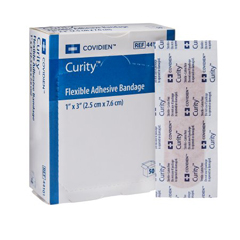 MON731917CS - Cardinal Health - Adhesive Bandage Curity™ Fabric 1 X 3 Strip, 50EA/BX, 24BX/CS