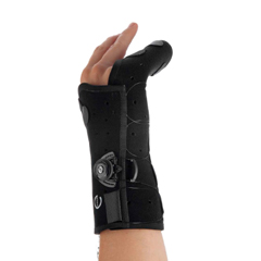 MON786175EA - DJO - Hand Brace Exos™ Boxers Fracture Brace Thermoformable Polymer Right Hand Black Large