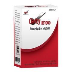 Clarity Diagnostics Diabetes Management Test Control Set Clarity BG1000 Blood Glucose Normal Level / High Level, 1/BX