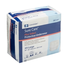 MON1117514BG - Covidien - Unisex Adult Absorbent Underwear Sure Care Pull On with Tear Away Seams 2x-Large Disposable Heavy Absorbency, 12 EA/BG