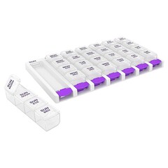 Apothecary Products Pill Organizer Ezy Dose Pop Out Push-Button Medtime Planner 7 Day 4 Dose, 6/CT