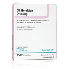Dermarite Oil Emulsion Impregnated Dressing DermaRite Rectangle 3 X 8 Inch Sterile