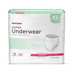 McKesson Unisex Adult Absorbent Underwear Pull On with Tear Away Seams x-Large Disposable Moderate Absorbency, 56 EA/CS