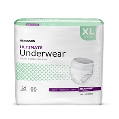 McKesson Unisex Adult Absorbent Underwear Pull On with Tear Away Seams x-Large Disposable Heavy Absorbency, 56 EA/CS