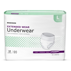 McKesson Unisex Adult Absorbent Underwear Pull On with Tear Away Seams Large Disposable Heavy Absorbency, 14 EA/BG