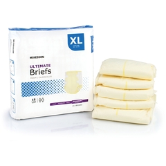 McKesson Unisex Adult Incontinence Brief x-Large Disposable Heavy Absorbency, 15 EA/BG