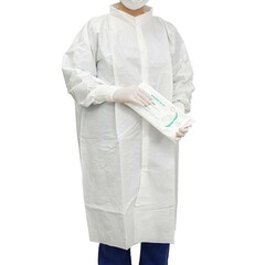 Contec Cleanroom Lab Coat Contec&reg; CritiGear™ White 3X-Large Knee Length Microporous Fabric Disposable, 30/CS