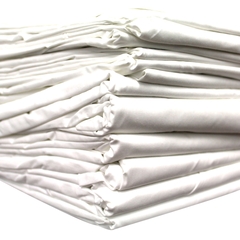 Royal Blue Bed Sheet Fitted 36 X 80 Inch White Cotton 55% / Polyester 45% Reusable