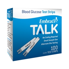 Omnis Health Blood Glucose Test Strips Embrace&reg; Provides results in only 6 seconds For Embrace&reg; Blood Glucose System, 1/BX