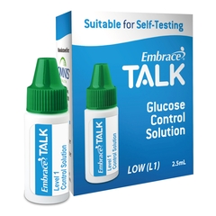 Omnis Health Blood Glucose Control Solution Embrace Talk Blood Glucose Testing 2.5 mL Level 1, 1/EA