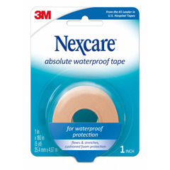 3M Medical Tape Nexcare Absolute Waterproof Foam 1 Inch X 5 Yard Tan NonSterile, 1/EA