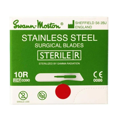 Cincinnati Surgical Surgical Blade Swann-Morton&reg; Stainless Steel No. 10R Sterile, 100/BX