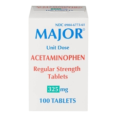 Major Pharmaceuticals Pain Relief Major&reg; 325 mg Strength Acetaminophen Unit Dose Tablet 100 per Bottle