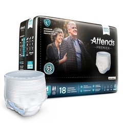 Attends Premier Heavy Absorbency Disposable Underwear, Medium,72/CS