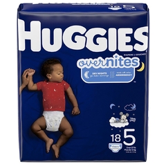 Kimberly Clark Professional Unisex Baby Diaper Huggies Overnites Size 5 Disposable Heavy Absorbency, 72/CS