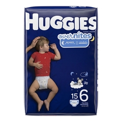 Kimberly Clark Professional Unisex Baby Diaper Huggies Overnites Size 6 Disposable Heavy Absorbency, 15/PK