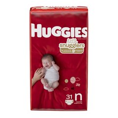 Kimberly Clark Professional Unisex Baby Diaper Huggies Little Snugglers Newborn Disposable Moderate Absorbency, 124/CS