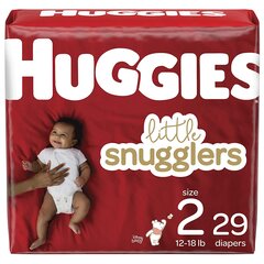 Kimberly Clark Professional Unisex Baby Diaper Huggies Little Snugglers Size 2 Disposable Moderate Absorbency, 29/PK