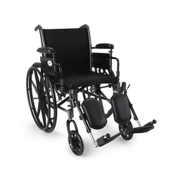 McKesson Lightweight Wheelchair Cruiser III Dual Axle Desk Length Arm Flip Back, Padded, Removable Arm Style Mag Wheel Black 18 Inch Seat Width 300 lbs. Weight Capacity, 1/ EA