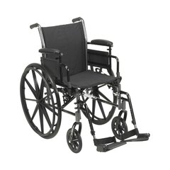 McKesson Lightweight Wheelchair Cruiser III Dual Axle Desk Length Arm Flip Back, Padded, Removable Arm Style Mag Wheel Black 20 Inch Seat Width 300 lbs. Weight Capacity, 1/ EA