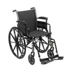 McKesson Lightweight Wheelchair Cruiser III Dual Axle Desk Length Arm Flip Back, Padded, Removable Arm Style Mag Wheel Black 20 Inch Seat Width 300 lbs. Weight Capacity, 1/ EA
