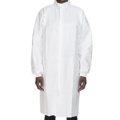 Contec Cleanroom Lab Coat Contec CritiGear White 2X-Large Knee Length Microporous Fabric Disposable