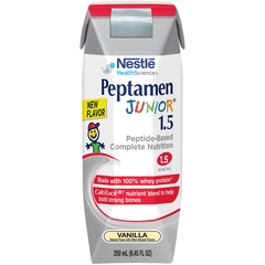 Nestle Healthcare Nutrition Pediatric Oral Supplement / Tube Feeding Formula Peptamen Junior&reg; 1.5 Vanilla 250 mL Tetra Prisma Ready to Use, 24/CS