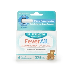 Taro Pain Relief FeverAll&reg; 325 mg Strength Acetaminophen Rectal Suppository 6 per Box