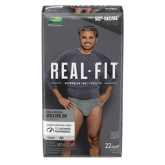 Kimberly Clark Professional Male Adult Absorbent Underwear Depend Real Fit Pull On with Tear Away Seams Small / Medium Disposable Heavy Absorbency, 22/PK