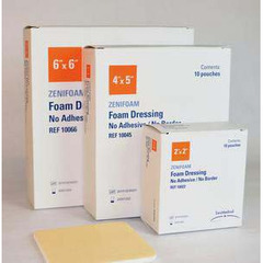 Focus Health Group Foam Dressing Zenifoam 8 X 8 Inch Without Border Waterproof Backing Nonadhesive Square Sterile, 10/BX