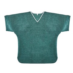 GF Health Scrub Shirt 4/5X-Large Green / White Without Pockets Short Sleeve Unisex, 30/CS