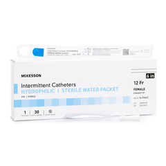 McKesson Urethral Catheter Straight Tip Hydrophilic Coated PVC 12 Fr. 6 Inch, 1 Each