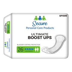 MON1135739CS - Secure Personal Care Products - Incontinence Booster Pad Total Dry Ultimate Boost Ups 16-1/2" Length Moderate Absorbency One Size Fits Most Adult Unisex Disposable, 104 EA/CS