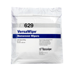 Texwipe Cleanroom Wipe VersaWipe White NonSterile 45% Polyester / 55% Cellulose Nonwoven 9 X 9 Inch Disposable