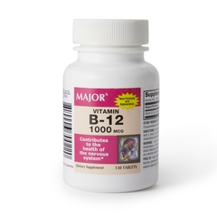 Major Pharmaceuticals Vitamin Supplement Major Vitamin B12 1000 mcg Strength Tablet 130 per Bottle, 1/BO