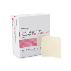 McKesson Foam Dressing 3 X 3 Inch Square Acrylic Adhesive with Border Sterile, 1/EA