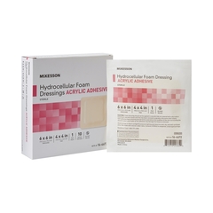McKesson Foam Dressing 6 X 6 Inch Square Acrylic Adhesive with Border Sterile, 1/EA