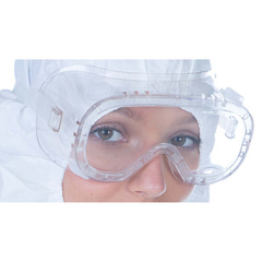 Ansell Protective Goggles BioClean™ Clearview Anti-fog / Anti-scratch Coating Clear Tint Polycarbonate Lens Clear Frame Silicone Band One Size Fits Most, 60/CS