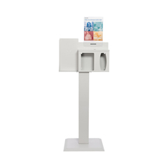 McKesson Hygiene Dispensing Station Floor Stand Quartz Beige 22.3 W X 60.5 H X 17 D Inch Aluminum / Cold Rolled Steel / PETG Plastic