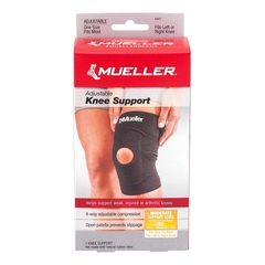 Mueller Sports Knee Support Mueller&reg; Sport Care&reg; One Size Fits Most Hook and Loop Strap Closure 12 to 21 Inch Above Knee Circumference Left or Right Knee, 1/EA