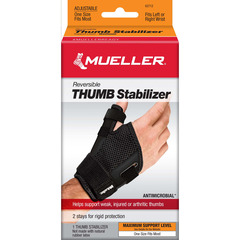 Mueller Sports Thumb Stabilizer Mueller Sport Care&reg; Adult One Size Fits Most D-Ring / Hook and Loop Strap Closure Left Hand Black, 1/EA