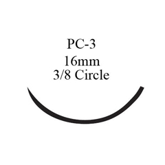 J & J Healthcare Systems Nonabsorbable Suture with Needle Prolene™ Polypropylene PC-3 3/8 Circle Precision Conventional Cutting Needle Size 5 - 0 Monofilament