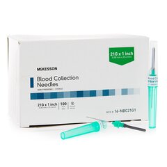 McKesson Blood Collection Needle 21 Gauge 1 Inch Needle Length Conventional Needle Without Tubing Sterile, 1000/CS