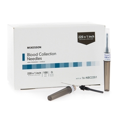 McKesson Blood Collection Needle 22 Gauge 1 Inch Needle Length Conventional Needle Without Tubing Sterile, 1000/CS