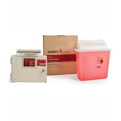 Post Medical Mailback Sharps Container Intro Kit Sharps Assure Translucent Red Base 12-1/4 L X 4-3/4 W X 10-1/2 H Inch Horizontal Entry 1.35 Gallon, 1/EA